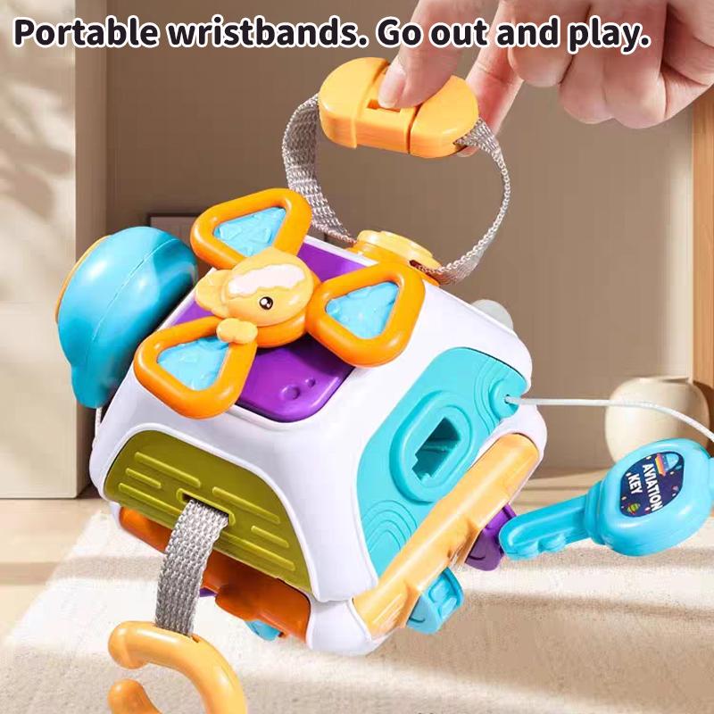Montessori Sensory Toys Baby Busy Cube Baby Activity Cube Busy Ball Travel Toys Learning Fine Motor Skills Toys Updatedborn Gift