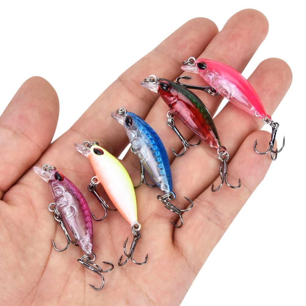 5PCS 3.5cm 2.4g Lifelike Artificial Bait ABS Fishing Lures Durable Minnow Lures  Freshwater Fishing