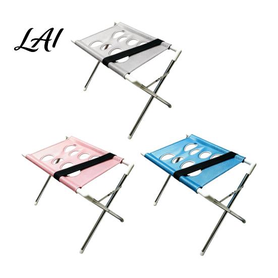 Pet Care Restraint System Dog Grooming Hammock Stand Wash Station with Mesh Platform Cat Shower Foldable Stainless Steel 8-Hole Table for Cats Dogs
