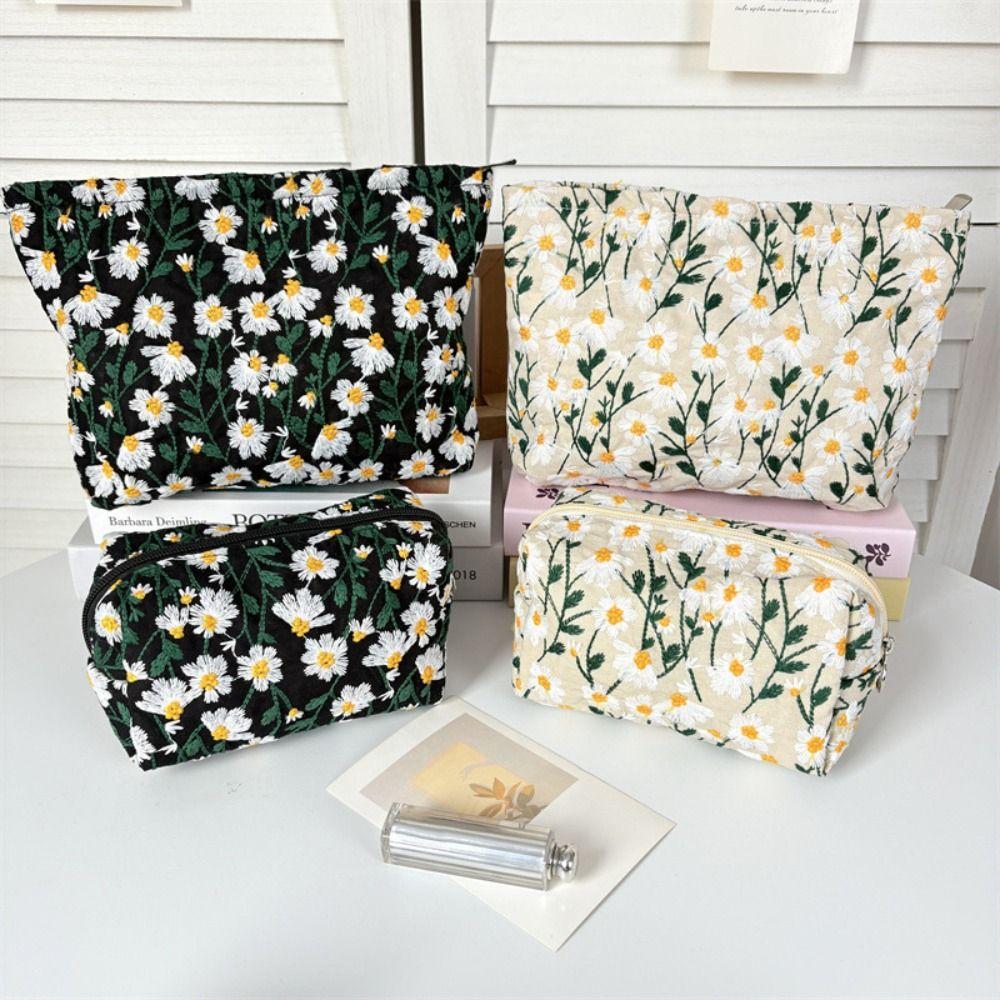 Dustproof Embroidered Cosmetic Bag Large Capacity Pencil Case Simple Cosmetic Storage Bag Travel