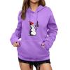 Women's Winter Christmas Printed Pullover Hooded Sweatshirt Fleece Long Sleeve Sweatshirt