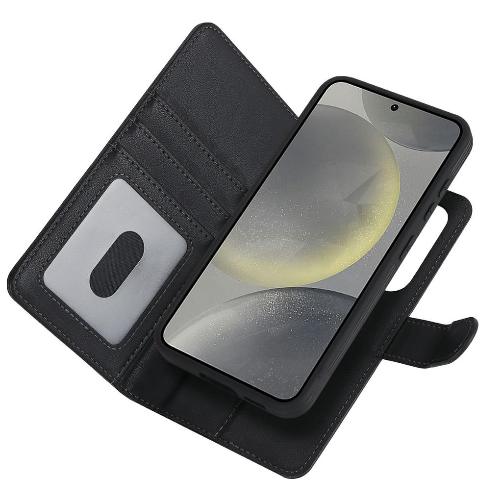 For Samsung Galaxy S24+ Wallet Case Compatible with MagSafe Anti-Drop Detachable PU Leather Phone Cover