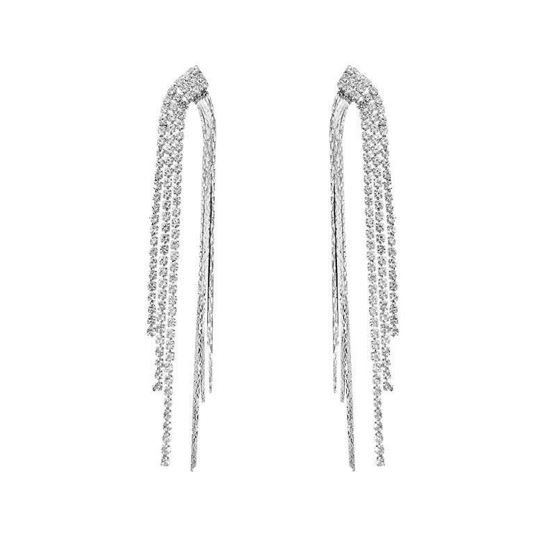 European and American exaggerated irregular fringed earrings, temperament niche design shows face thin earrings earrings