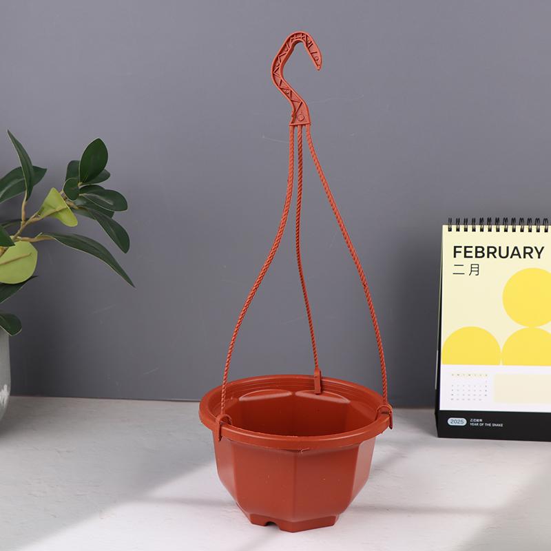 Plastic Hanging Planter Flower Plant Chain Basket Planter Holder Succulent Plant Flower Pots Flowers Container Home Garden Decor