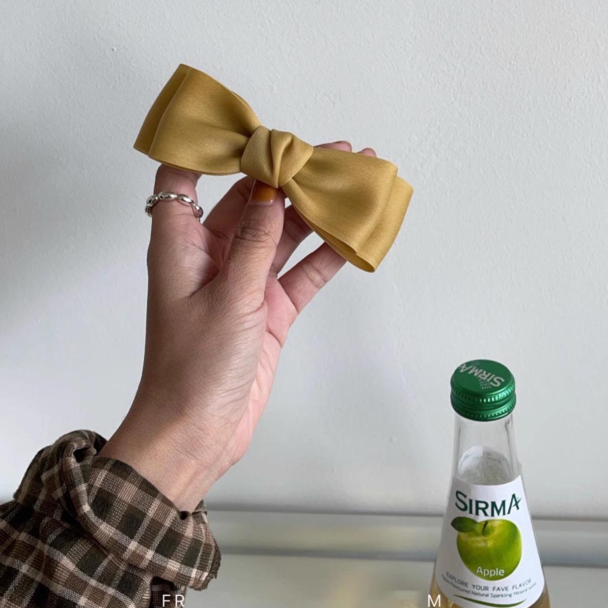 

Корейская черная заколка-бантик для женщин - универсальная заколка для волос с полузавязкой для всех причесок