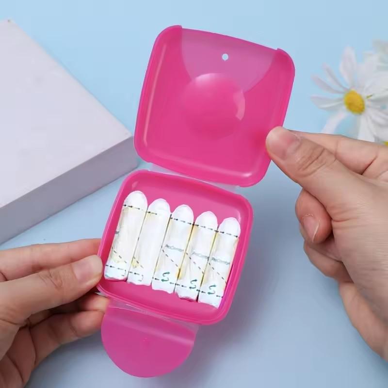 Creative Portable Women Tampons Storage Box Holder Tool Travel Outdoor Set Supplies Plastic Cosmetic Cotton Jewelry Storage Box