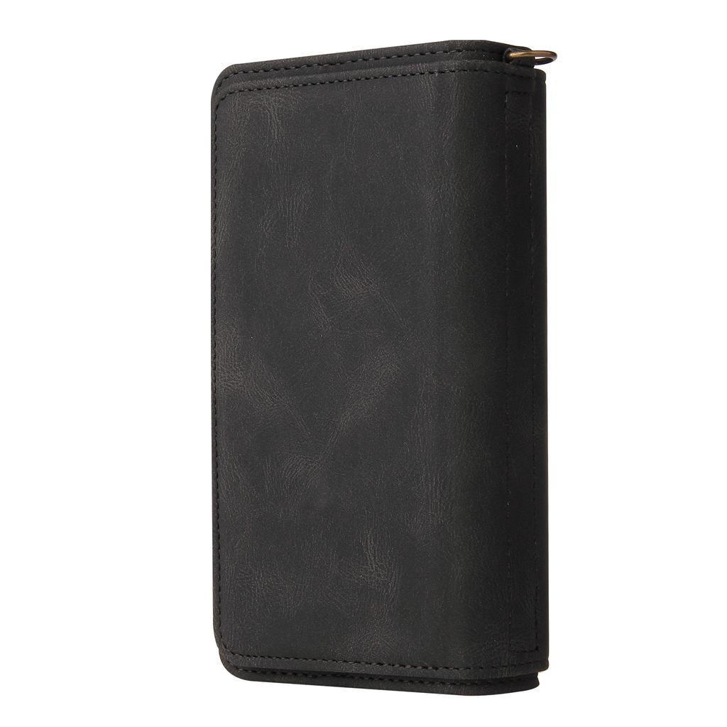 For Google Pixel 8 Zipper Wallet Case with 15 Card Slots and Strap Leather Phone Cover