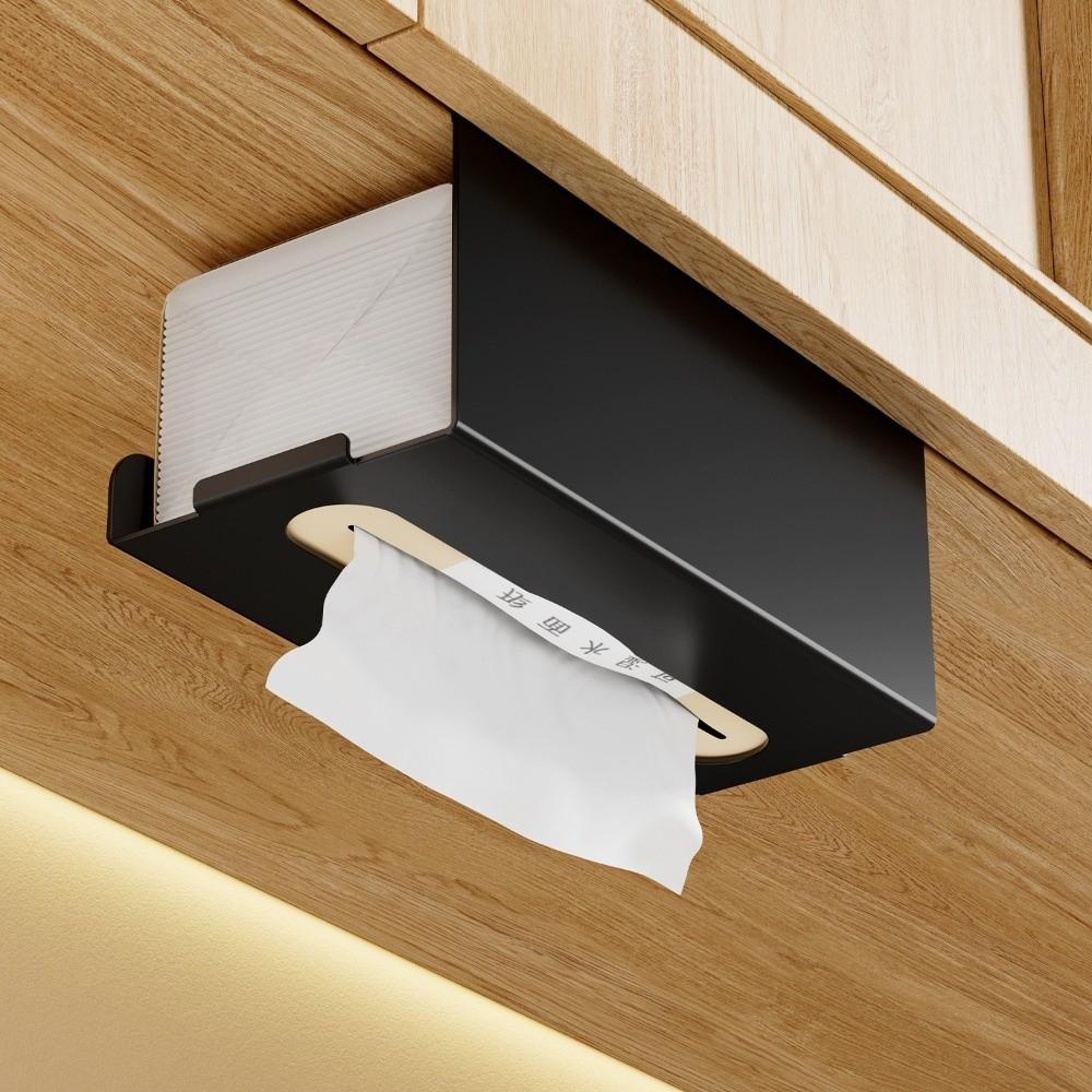 Punch-Free Wall-Mounted Tissue Rack Moisture-proof Napkin Storage Holder Under Cabinet