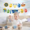 3 Pcs Hanukkah-Themed Banner Set, Creative Banner with Hanging Flags for Party Decorations