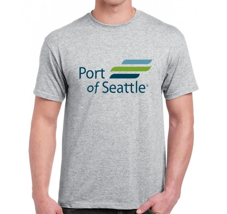 Port Seattle Tacoma International Airport Seatac Washington State Gray Tee Shirt S