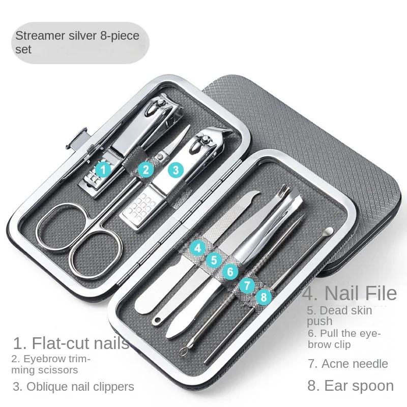 8 Piece Set Dog Nail Clippers Manicure Clipper Set Pet Dog Products Stainless Steel for You Ear Spoon Puppy Home Garden Pedicure