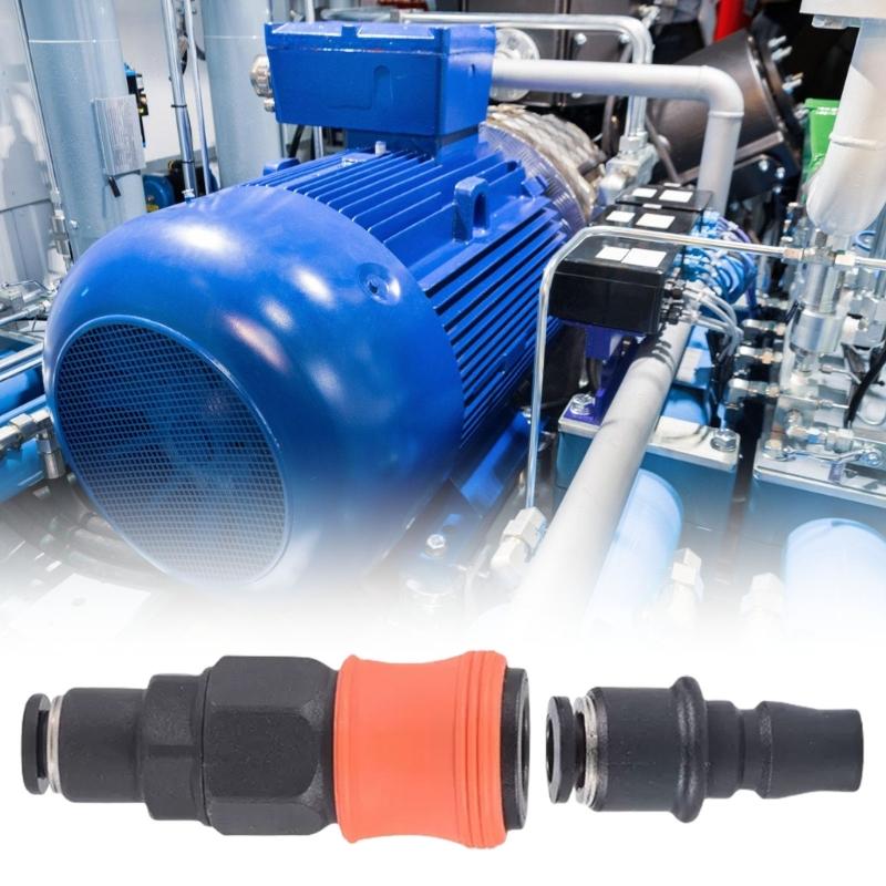 C Type Pneumatic Fittings Tube Quick Connectors Concealed Steel Detent Ball Double Stage Sealing Protect For Longevity