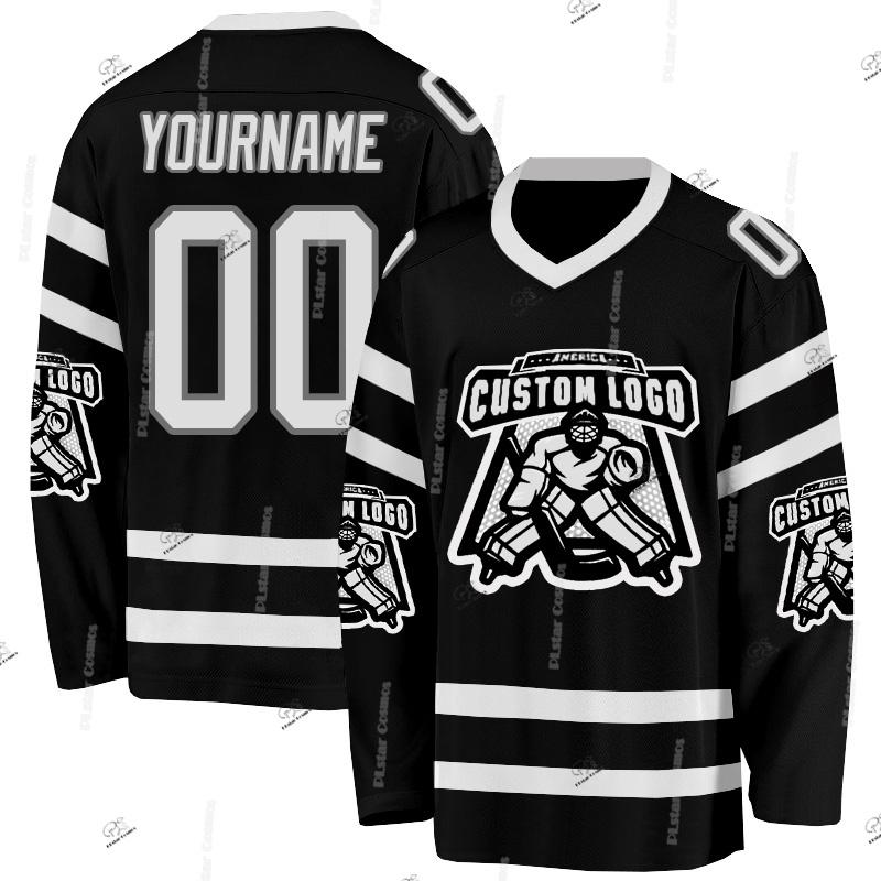 Custom Name Team Suits Gradient Graffiti Colorful Vintage Retro Breathable Pullover 3DPrint Casual V-Neck Hockey Jersey Shirts R