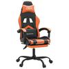 Gaming Chair with Footrest Black and Orange Artificial Leather