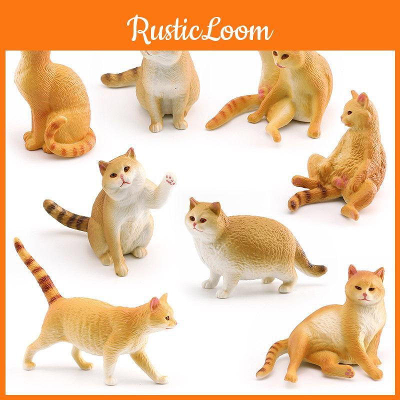 Cat Pvc Cartoon Sculpture With Realistic Form For Home Display Childrens Gift