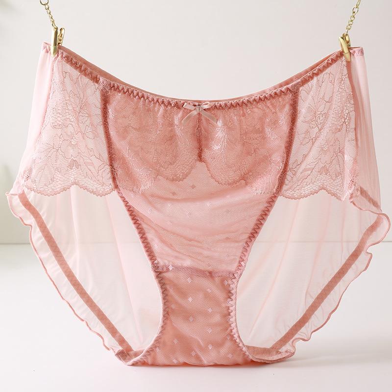 

Милое нижнее белье больших размеров с треугольными чашечками, женские кружевные трусы, прозрачные сексуальные трусы с оборками и высокой талией XXXL