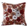 Reversible Pillowcase "Anna / Flora" All Sizes Printed Cotton Gauze the Butterfly Effect - 60x60 - Terracotta