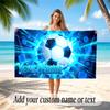 Soccer Theme Beach Towel Personalized Custom Name & Text Soft Quick Dry Beach Towel for Swimming Travel