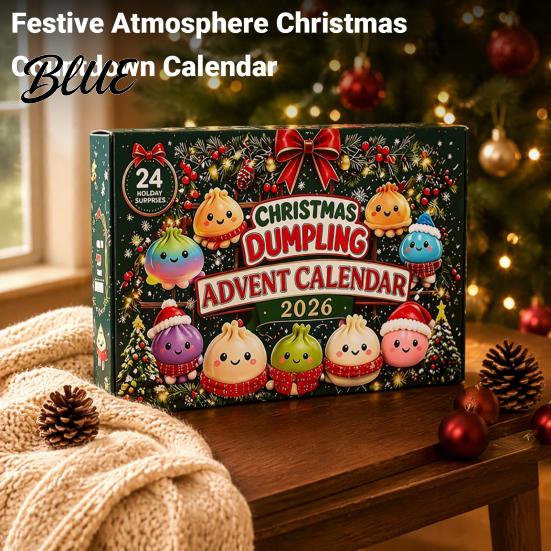 Soft Silicone Figurine Christmas Squeeze Advent Calendar 2026, 24 Days Mini Dumpling Creative Box Figures Countdown Calendar, Stress Relief