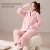 Women's Plus Velvet Coral Fleece Pajamas - Thickened Soft Homewear Set for Girls, Autumn/Winter 2025 New