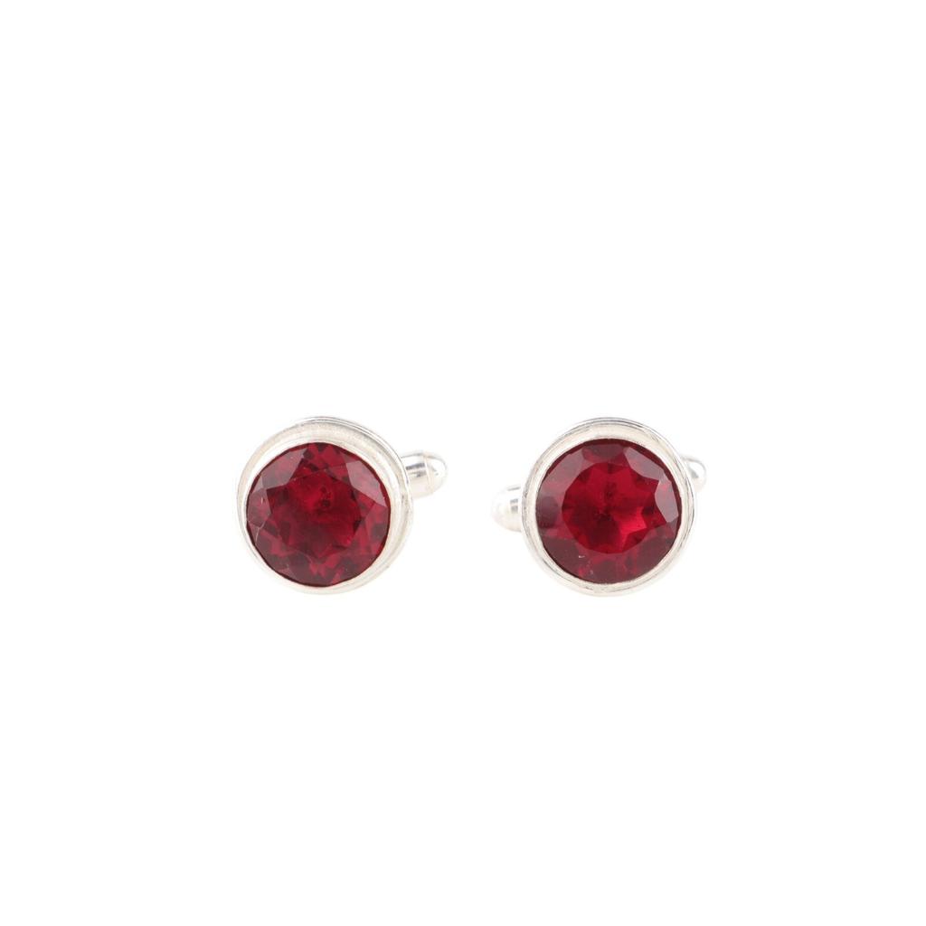 Pink Rubellite Gemstone 925 Sterling Silver Handcrafted Men Suit Cufflinks 0.50" CL-4-7