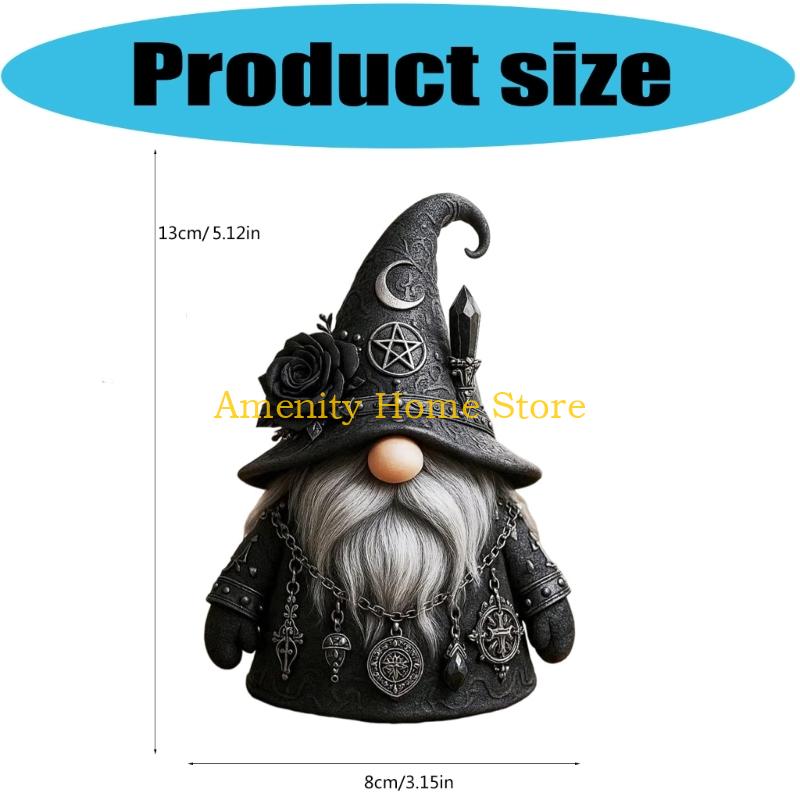 F26C Resin Gnomes Statue Sculptures Ornament for Home Garden Yard Decorations Collectibles Gift Gothic Witch Gnomes Figurines