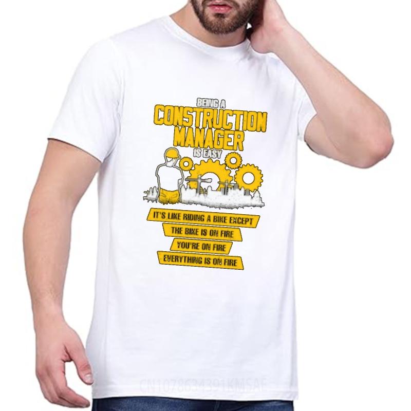 Breathable Tee Solid Color Teenagers Crew Neck t shirt Oversized Being A Construction Manager Is Easy Classic Women Top tees