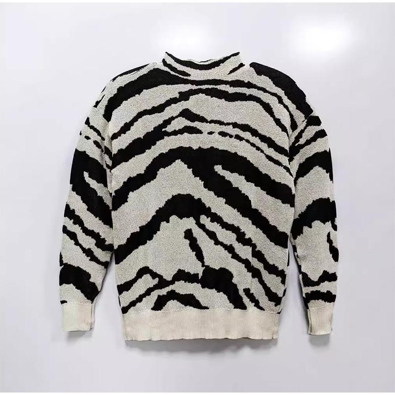 Casual Loose Knitted Leopard Print Pullovers Autumn Winter Women's Sweater New O-neck Full Sleeve Pullover