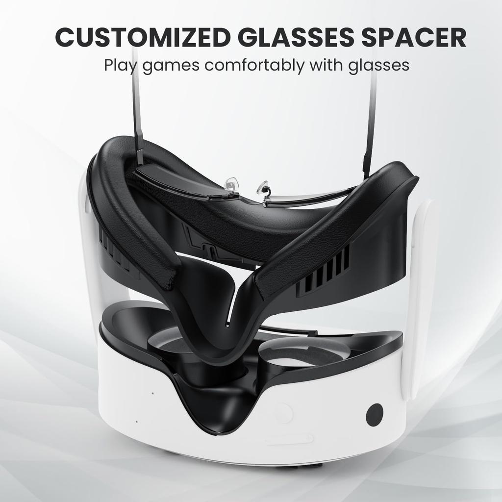 YipuVR Face Cushion PU Soft Pad Compatible with Q3S, Breathable Face Interface Mount, Sweatproof, Cool Ice Silk Eye Mask, Sunshade Nose Pads, and