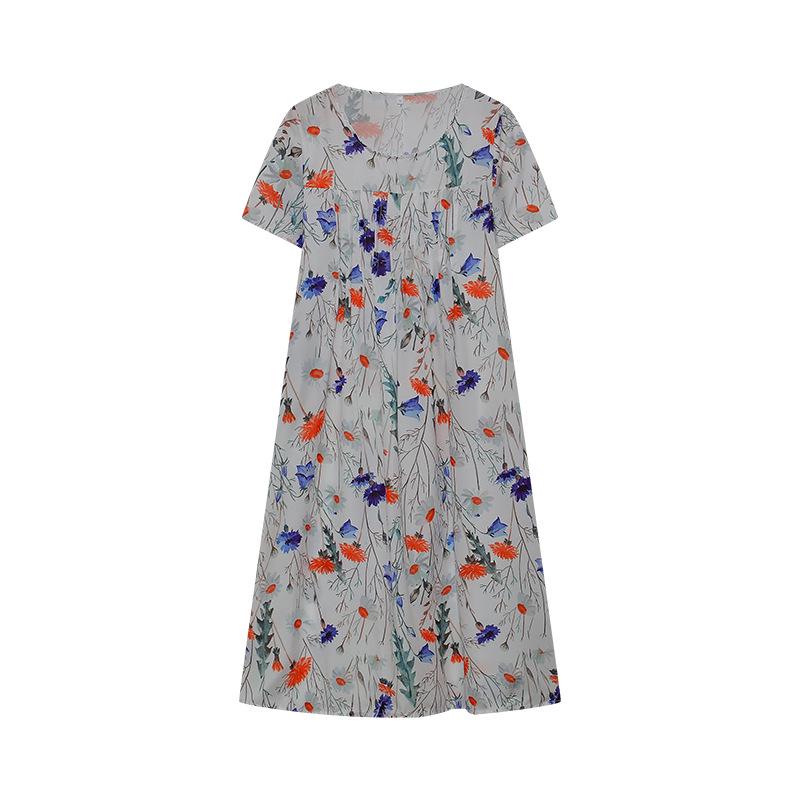 

Элегантное платье-юбка-свинг большого размера - Круглый вырез, Короткий рукав, Весна/Лето 2024 Extra Large