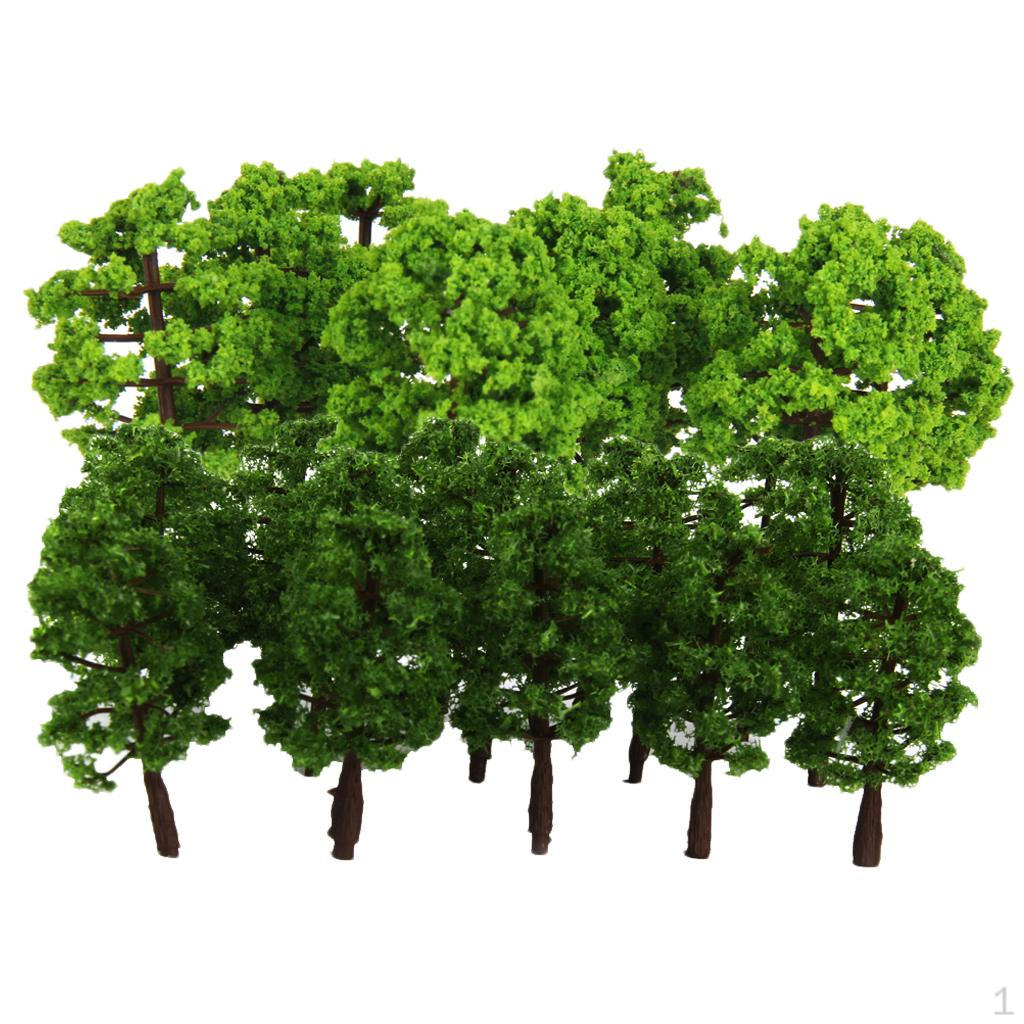 40Pcs 1:150 Plastic Model Trees Railroad Landscape Scenery Parts DIY