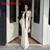 Elegant Polyester Off Shoulder Mermaid Dress With Backless Design For Summer Wear