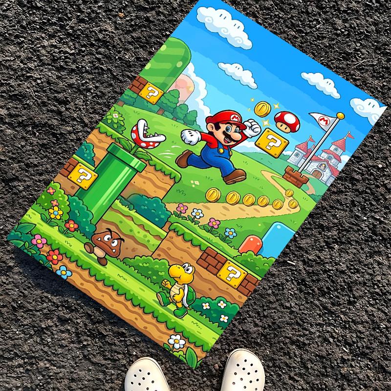 Mario Printed Carpet, Rug for Office Chair Living Room Bedroom Kitchen Room Decor Gifts.