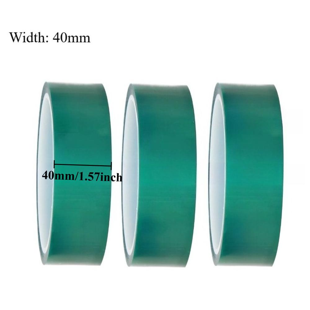 3 Rolls Green PET Film Tape Multiple Widths Heat-Resistant Masking Shielding PCB Solder Plating Insulation Protection Tape
