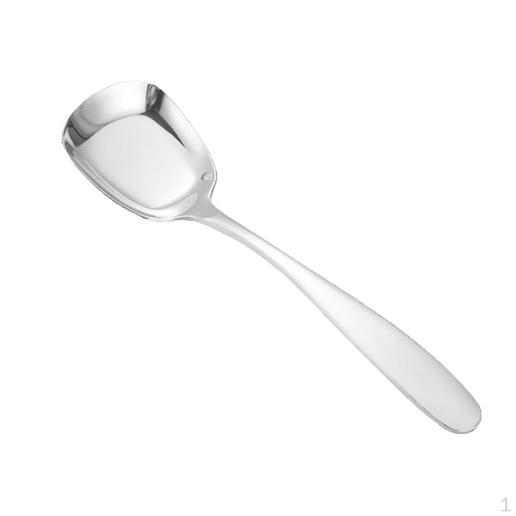 Polished Spoon Cutlery Square For Kitchen Dining Bar Hotel Cafe Silver