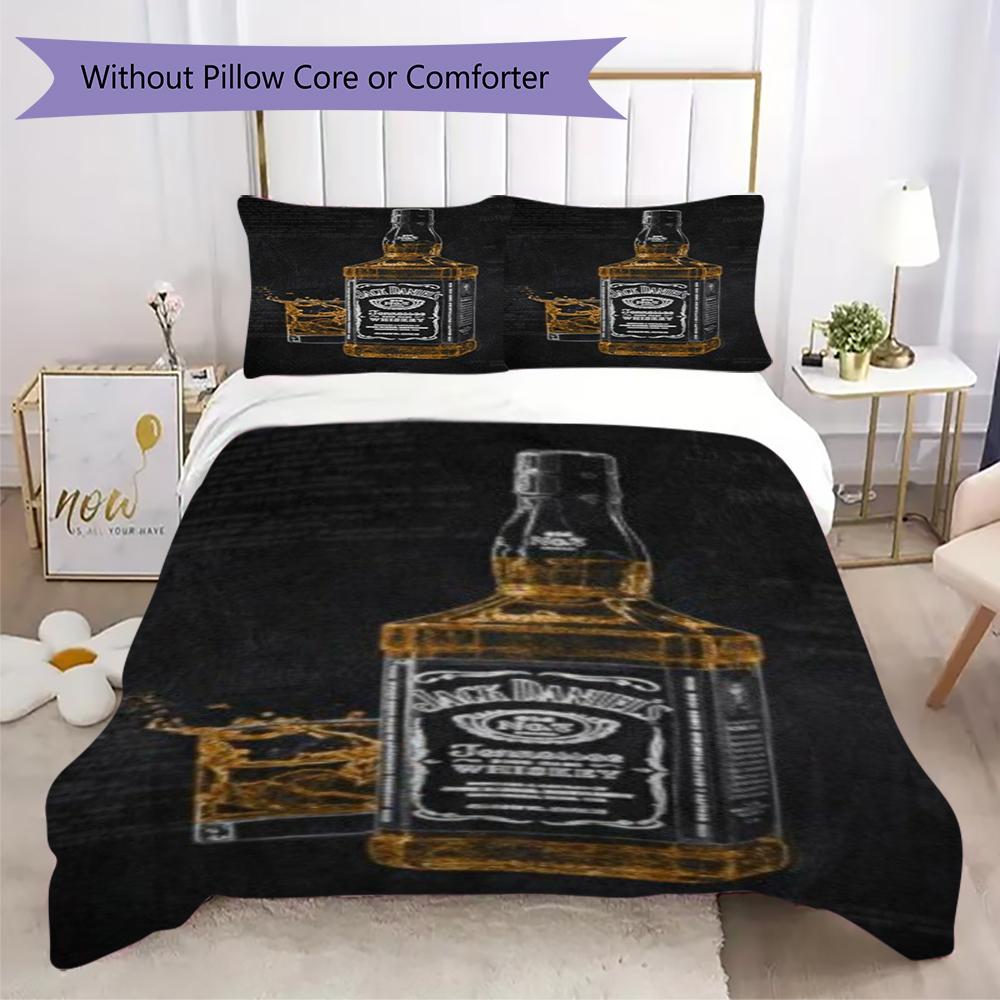 Jack Daniel'S Tennessee Whiskey Bedding Without Core 1 Duvet Cover 2 Pillowcase Without Core Bedding Set Soft And Comfortable