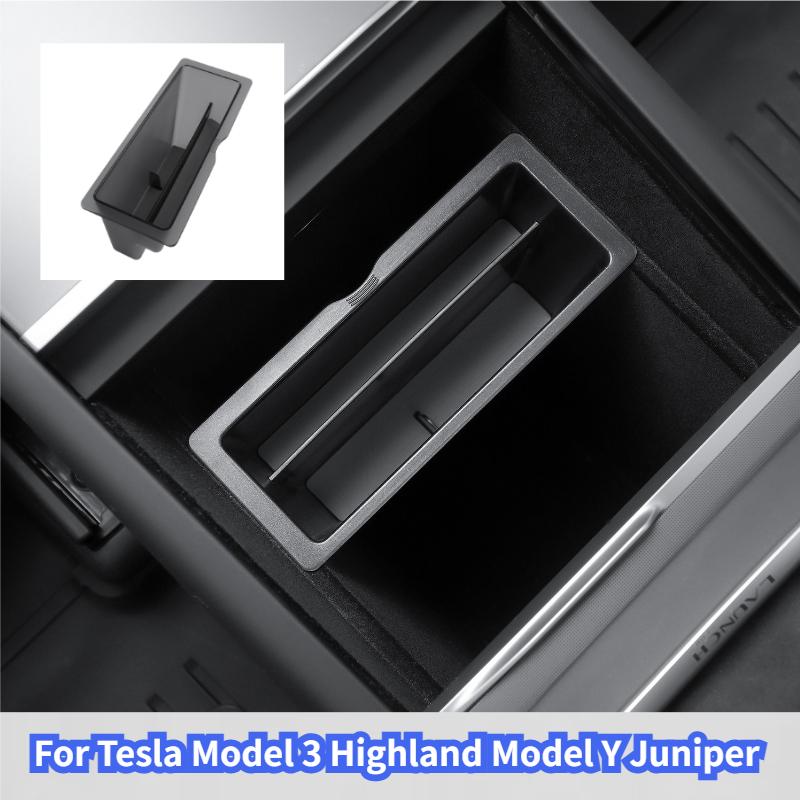 For Tesla Model 3 Highland Y Juniper 2025 Central Control Phone Storage Box Holder Console Organizer Car Storage Box Accessories