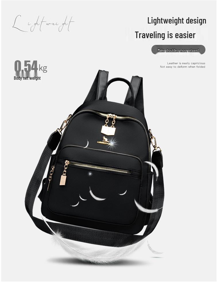 2025 Lightweight Korean Fashion Women's Backpack: Simple, Casual, Large Capacity, Oxford Cloth for School & Travel