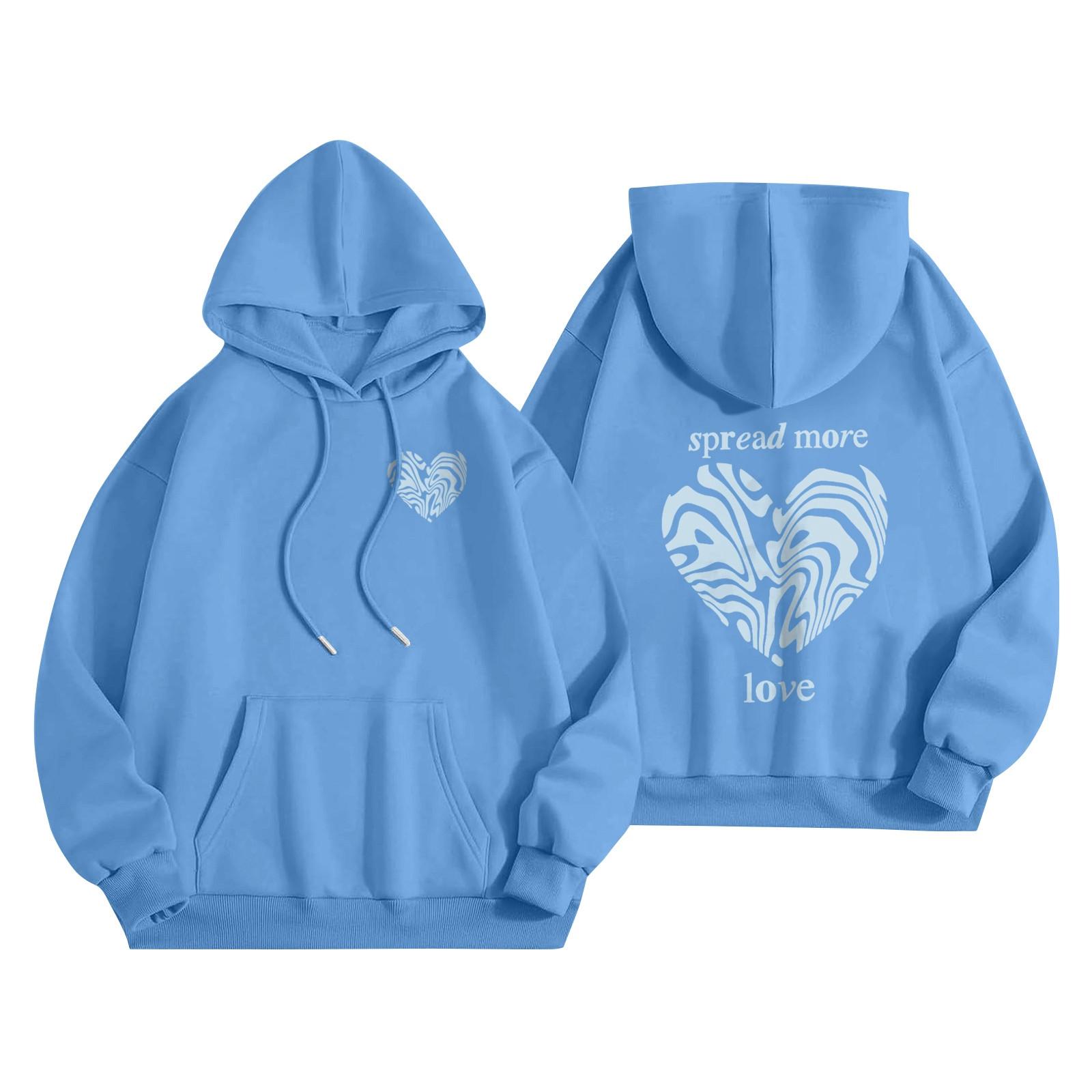 

Толстовки для девочек-подростков с длинным рукавом и принтом букв, повседневные графические толстовки с капюшоном, пуловер с завязками, симпатичная толстовка большого размера S