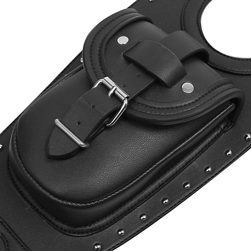 Motorcycle Front Black Leather Oil Fuel Tank Cover Storage Bag For Harley Sportster Iron XL 883 1200 Forty Eight