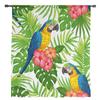 Parrot Flowers Green Tropical Plant Leaves Tulle Sheer Window Curtains for Living Room Bedroom Voile Organza Curtains Drapes