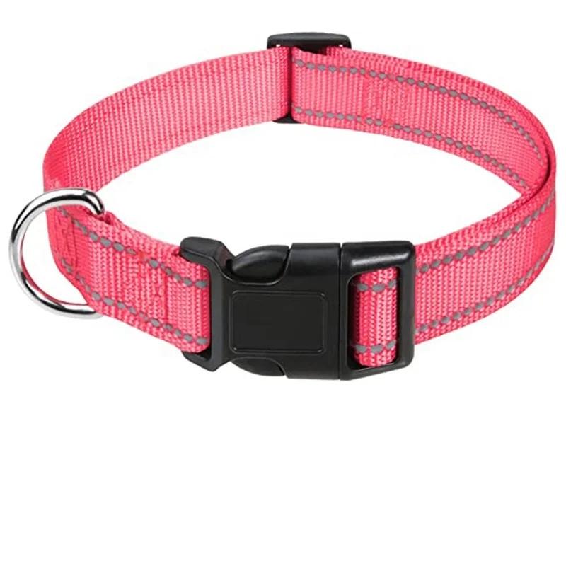Reflective Dog Collar Strap with Adjustable Safety Nylon Pet Collar Pet Traction Rope Suitable for Small and Medium-Sized Pets