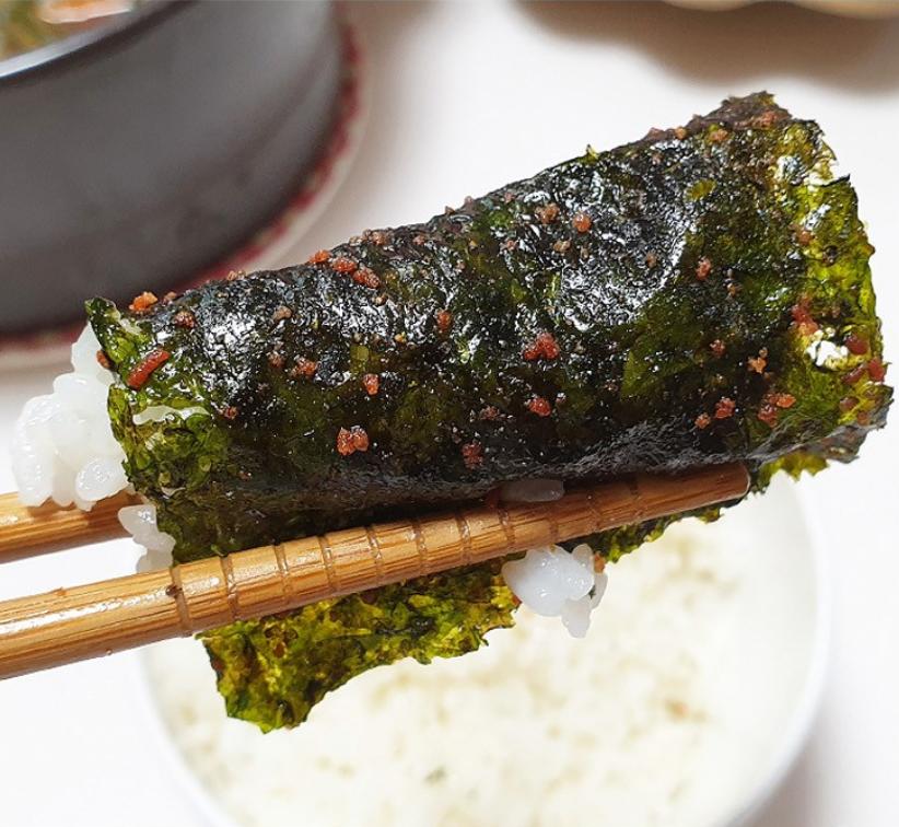 Hadong Green Tea Seaweed Snack with Pollack Roe – Korean Gourmet Crispy Laver (8 / 16 Pcs)