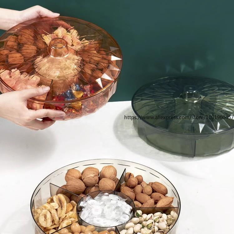 Home Fruit Bowl for Living Room Coffee Table Multi-Use Snack Plate Storage Container for Dried Fruits Sunflower Seeds Candies