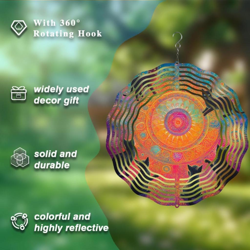 10 Zoll Hängendes Windspiel Rotierendes Design 360 Grad Haken für Balkon Gartendekor Frühling Sommer Kunst Atmosphäre Natürliches Geschenk für Liebste