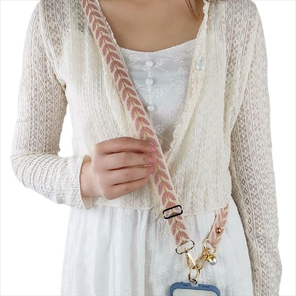 Adjustable Phone Antilost Lanyard Pearl Pendant Cell Phone Lanyard  Phone Accessories