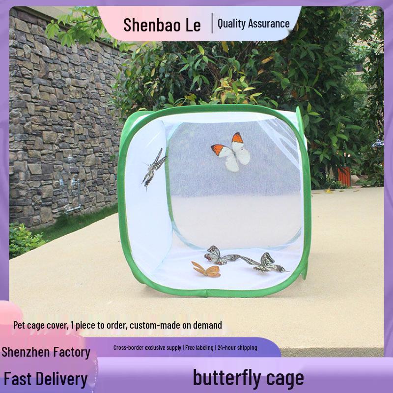Butterfly and Insect Habitat: Foldable, Light-Transmitting Cage for Cultivation and Pets 30x30x30 cm Butterfly Cage