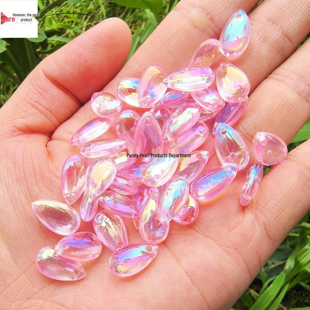 8x14mm Glossy Teardrop Beads for Handmade DIY Weaving, Hairpin Headdresses, and Tassel Pendants