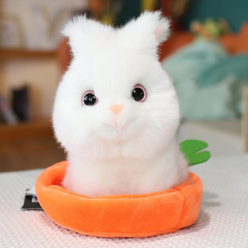 

22/28 см забавные плюшевые игрушки в виде кролика и морковного гнезда, супер милые пушистые куклы-кролики, креативная машина, украшение для дома, подарок, реквизит для фотосессий для детей 22cm