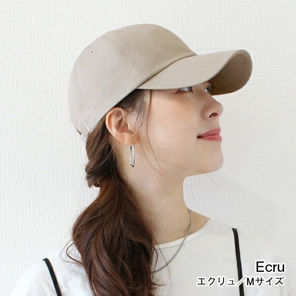 Hanahana15 Cap Cotton Plain M Ecru Women's Men's